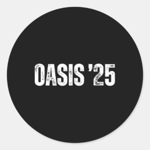 Oasis 25 2025 Vacation California Vintage Retro So Classic Round Sticker