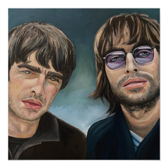 Oasis Gallagher Brothers Oil Painting Print (Front)