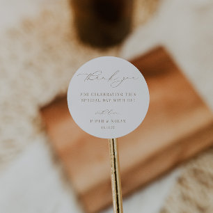 OASIS Minimalist Wedding Thank You Classic Round Sticker