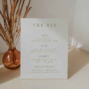 OASIS Taupe Bar Menu List Pedestal Sign