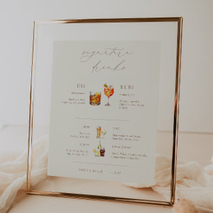 OASIS Taupe Signature Drinks Wedding Bar Sign