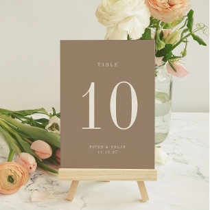 OASIS Taupe Wedding Table Number Card