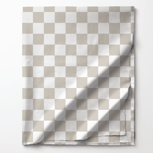 Oat Tan and White Chequered Pattern Fabric (Creator Uploaded)