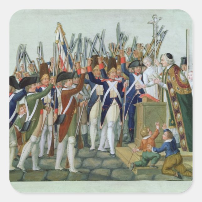 Oath of the Districts, February 1790 Square Sticker (Front)