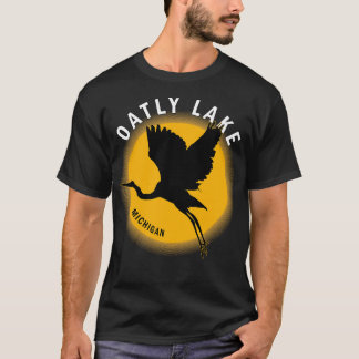 Oatly Lake in Michigan Heron Sunrise T-Shirt