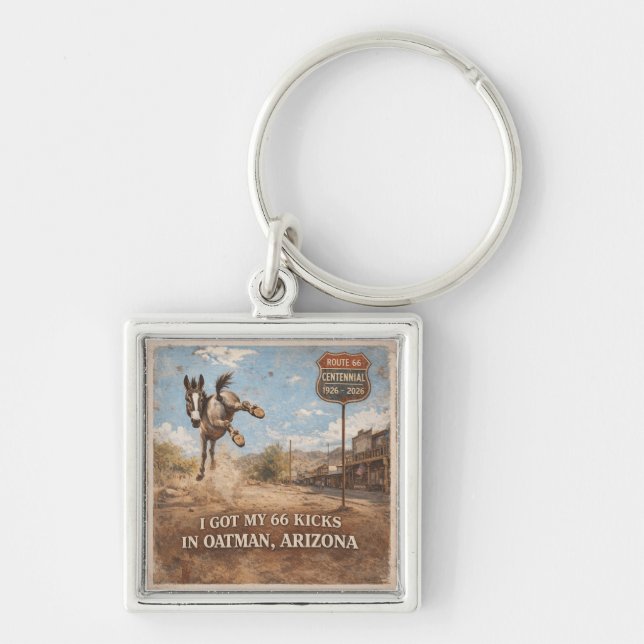 Oatman Arizona Burro Kicks Accessory Key Ring (Front)