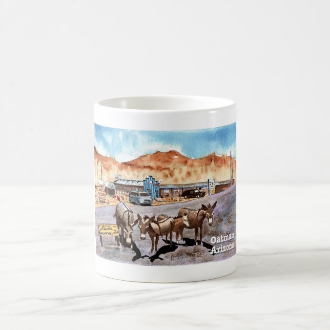 Oatman, Arizona Wild Donkeys Coffee Mug (Center)