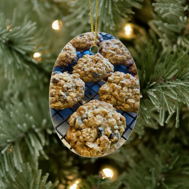 Oatmeal Cookies Ceramic Ornament (Tree)