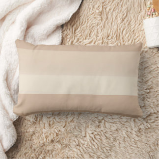 Oatmeal white cream stripes AI art Lumbar Cushion