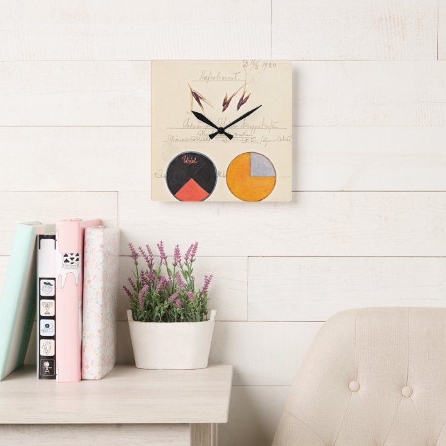 Oats, 1920 by Hilma af Klint  Square Wall Clock (Reading Room)