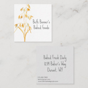 Oats Grain Plant Baked Goods Bakery Square Business Card