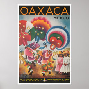 Oaxaca Art Mexico Travel Poster Mexican Dance