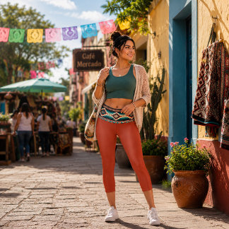 “OAXACA BAND / BLOOD ORANGE” High Waisted Capris