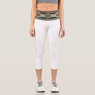 “OAXACA BAND / WHITE” High-Waisted Capris 