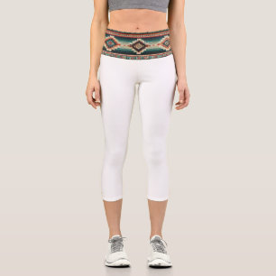 “OAXACA BAND/WHITE” HISPANIC-HERITAGE CAPRI LEGGINGS