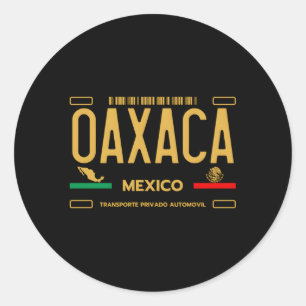Oaxaca Mexico License Plate Aesthetic Oaxaca Classic Round Sticker