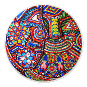 Oaxaca Mexico Mexican Mayan Tribal Art Boho Travel Ceramic Knob