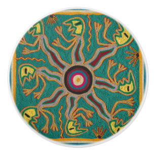 Oaxaca Mexico Mexican Mayan Tribal Art Boho Travel Ceramic Knob