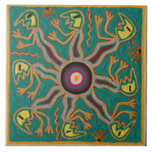 Oaxaca Mexico Mexican Mayan Tribal Art Boho Travel Ceramic Tile