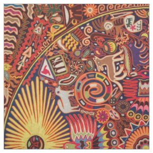 Oaxaca Mexico Mexican Mayan Tribal Art Boho Travel Fabric