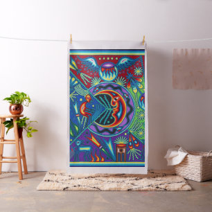 Oaxaca Mexico Mexican Mayan Tribal Art Boho Travel Fabric