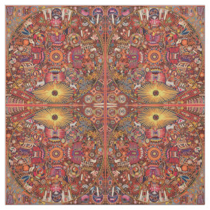 Oaxaca Mexico Mexican Mayan Tribal Art Boho Travel Fabric