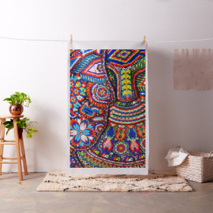 Oaxaca Mexico Mexican Mayan Tribal Art Boho Travel Fabric
