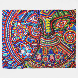 Oaxaca Mexico Mexican Mayan Tribal Art Boho Travel Fleece Blanket