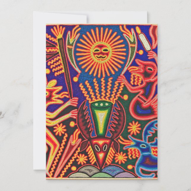 Oaxaca Mexico Mexican Mayan Tribal Art Boho Travel Invitation (Front)