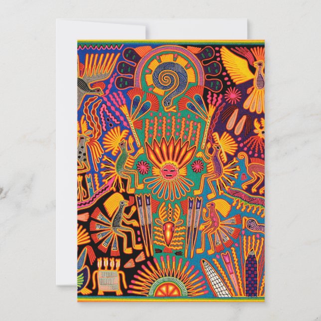 Oaxaca Mexico Mexican Mayan Tribal Art Boho Travel Invitation (Front)