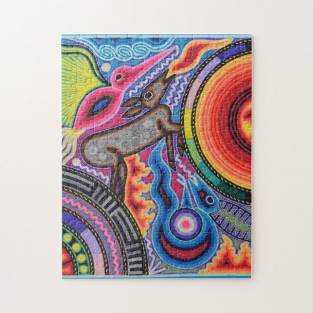 Oaxaca Mexico Mexican Mayan Tribal Art Boho Travel Jigsaw Puzzle (Vertical)