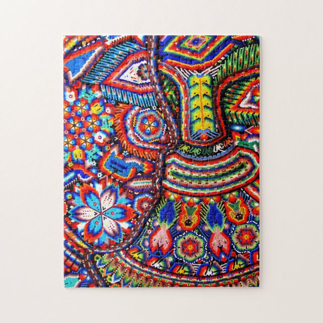 Oaxaca Mexico Mexican Mayan Tribal Art Boho Travel Jigsaw Puzzle (Vertical)