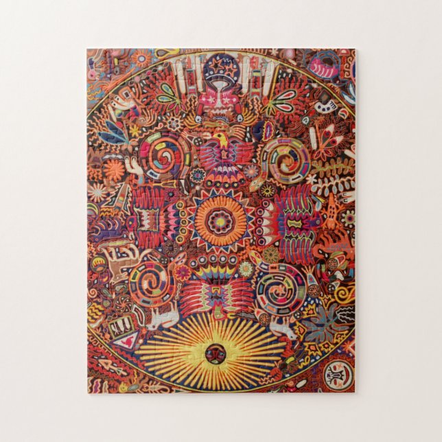 Oaxaca Mexico Mexican Mayan Tribal Art Boho Travel Jigsaw Puzzle (Vertical)