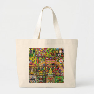 Oaxaca Mexico Mexican Mayan Tribal Art Boho Travel Large Tote Bag