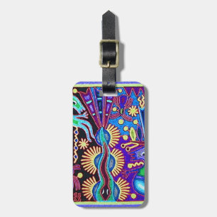 Oaxaca Mexico Mexican Mayan Tribal Art Boho Travel Luggage Tag