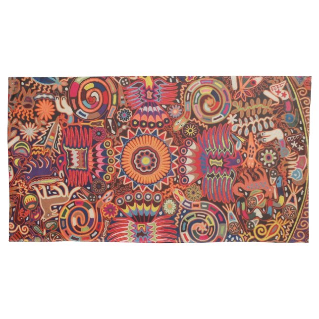 Oaxaca Mexico Mexican Mayan Tribal Art Boho Travel Pillowcase (Front)