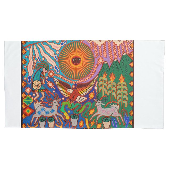 Oaxaca Mexico Mexican Mayan Tribal Art Boho Travel Pillowcase (Front)