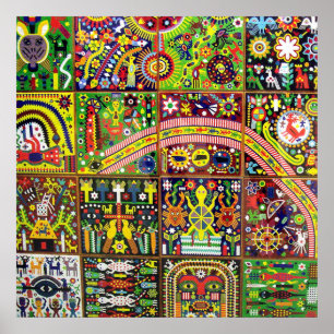 Oaxaca Mexico Mexican Mayan Tribal Art Boho Travel Poster