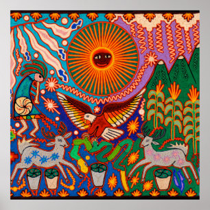 Oaxaca Mexico Mexican Mayan Tribal Art Boho Travel Poster