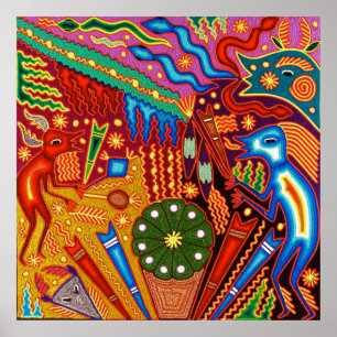 Oaxaca Mexico Mexican Mayan Tribal Art Boho Travel Poster