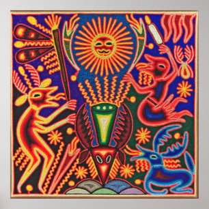 Oaxaca Mexico Mexican Mayan Tribal Art Boho Travel Poster