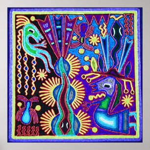 Oaxaca Mexico Mexican Mayan Tribal Art Boho Travel Poster