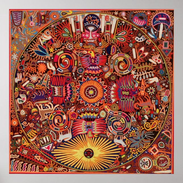 Oaxaca Mexico Mexican Mayan Tribal Art Boho Travel Poster (Front)