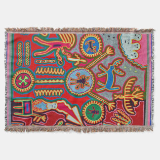 Oaxaca Mexico Mexican Mayan Tribal Art Boho Travel Throw Blanket