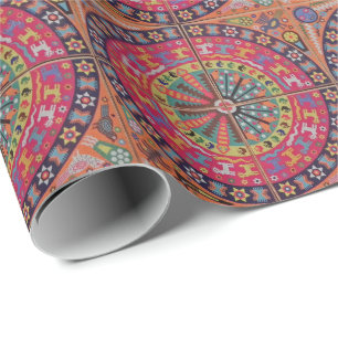 Oaxaca Mexico Mexican Mayan Tribal Art Boho Travel Wrapping Paper