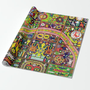 Oaxaca Mexico Mexican Mayan Tribal Art Boho Travel Wrapping Paper