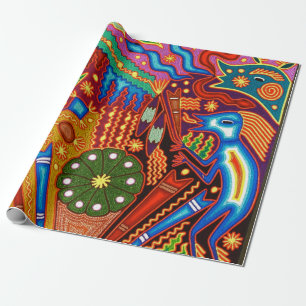 Oaxaca Mexico Mexican Mayan Tribal Art Boho Travel Wrapping Paper