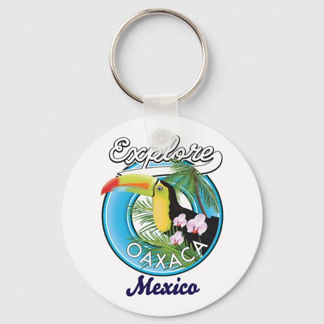 Oaxaca Mexico travel logo Key Ring (Front)