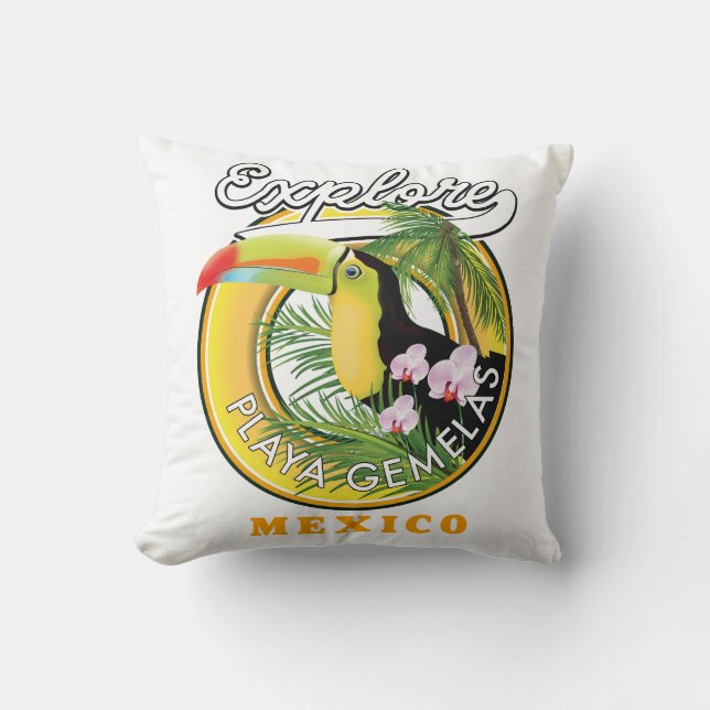 Oaxaca Mexico travel logo Throw Pillow (Front)
