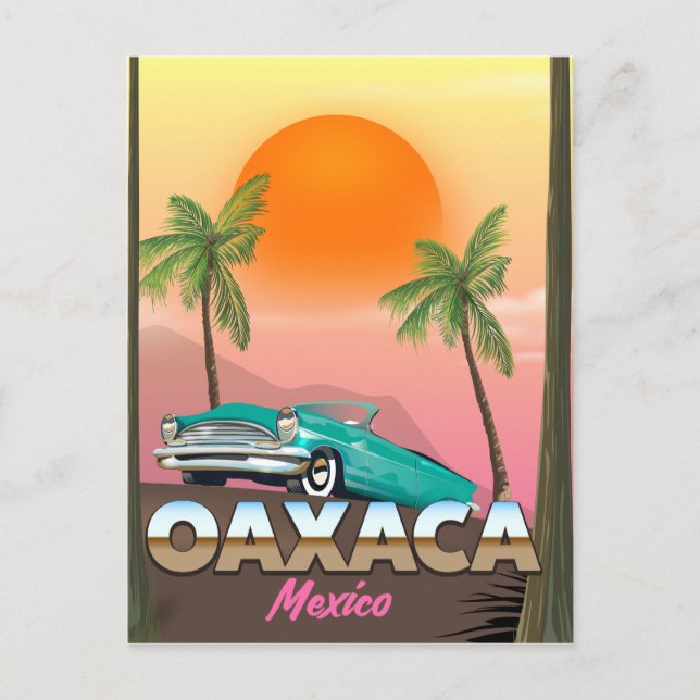 Oaxaca Mexico travel poster Postcard (Front)